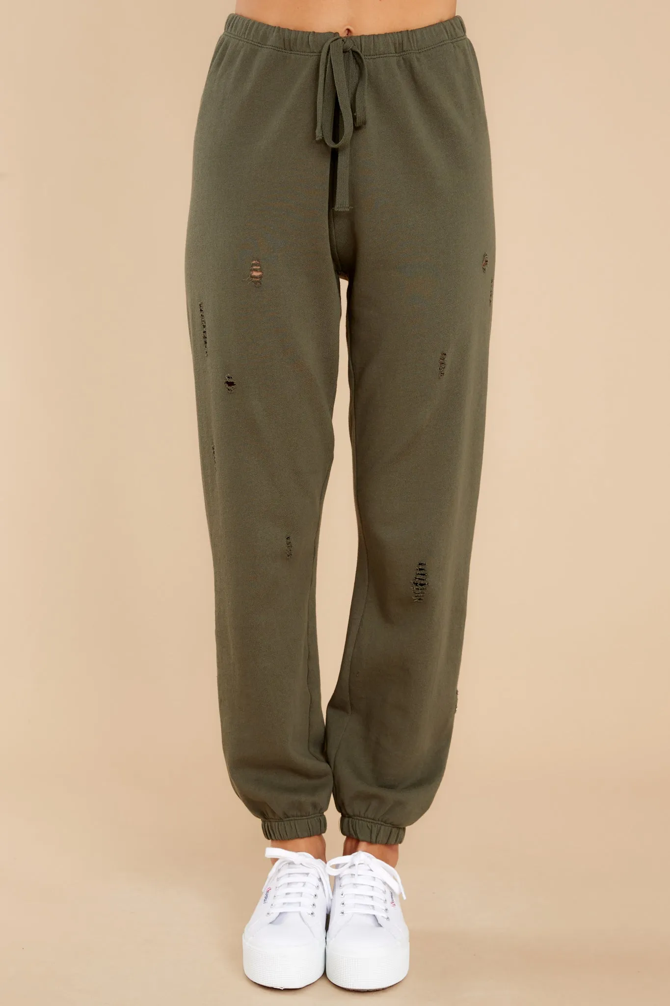 Aria Seaweed Distressed Joggers