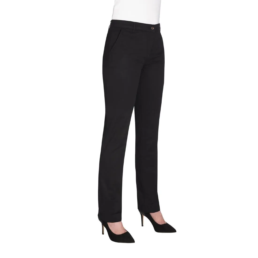 BA083-18 Brook Taverner Womens Houston Slim Leg Chinos Black Size 18