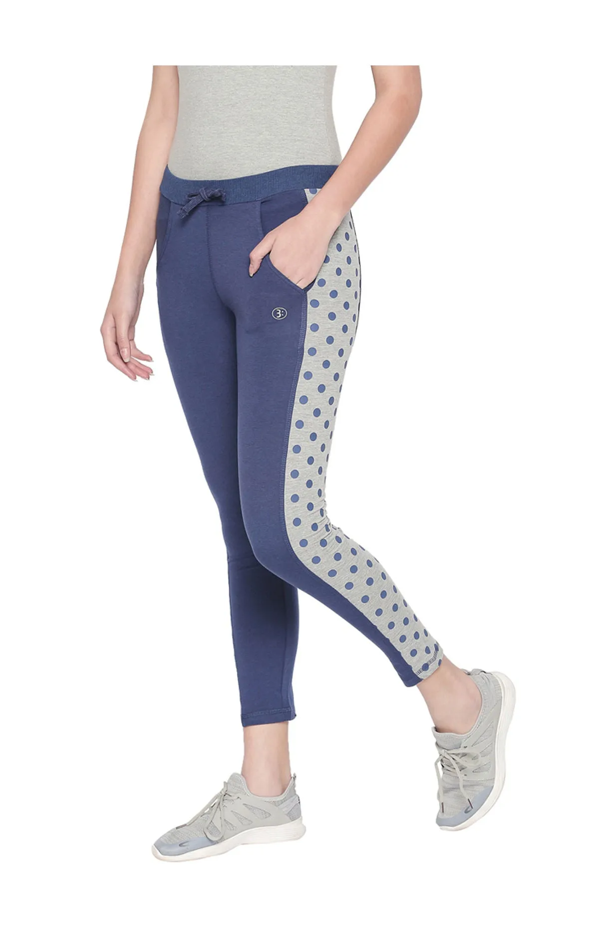 Bodyactive Women Fashion Polka Dots Trackpant-LL14-DENIM