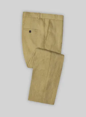 British Khaki Linen Pants