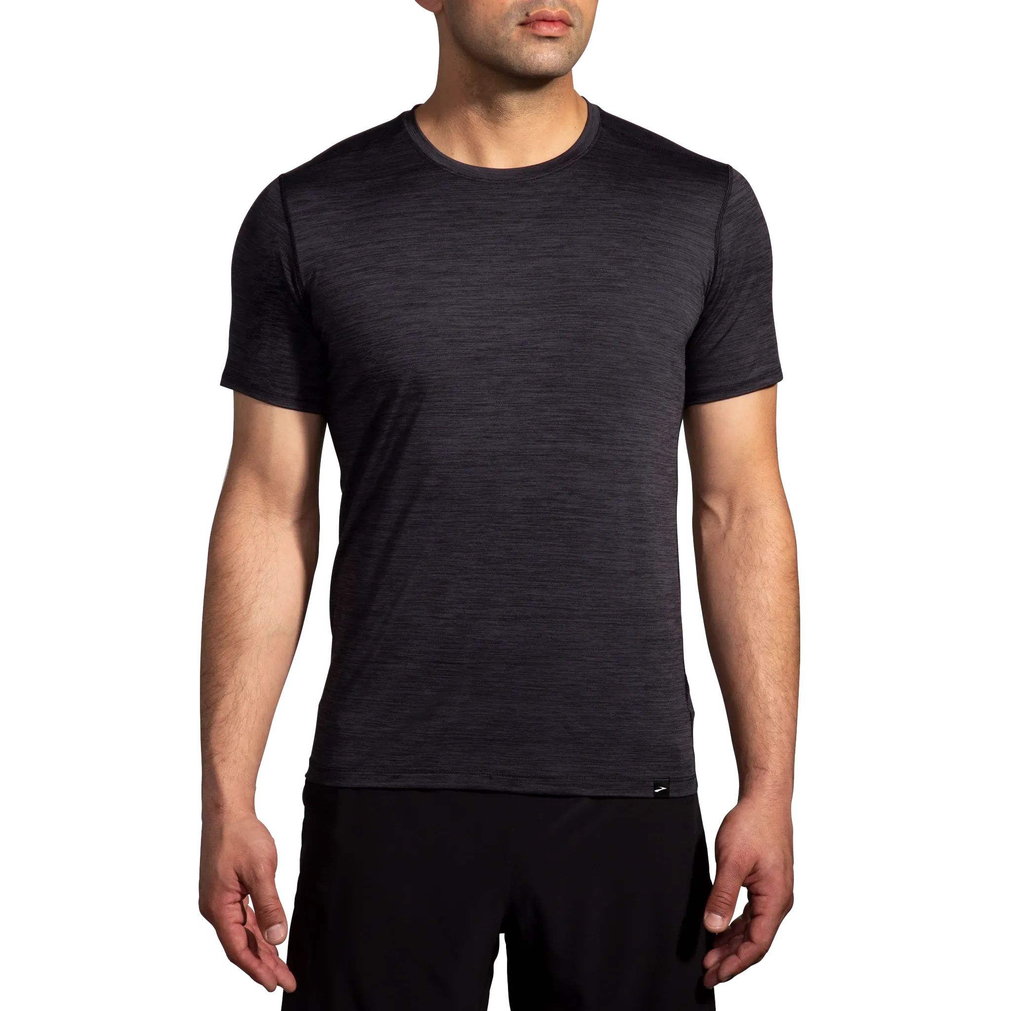 Brooks | Luxe Short Sleeve | Men's | Heather Deep Black