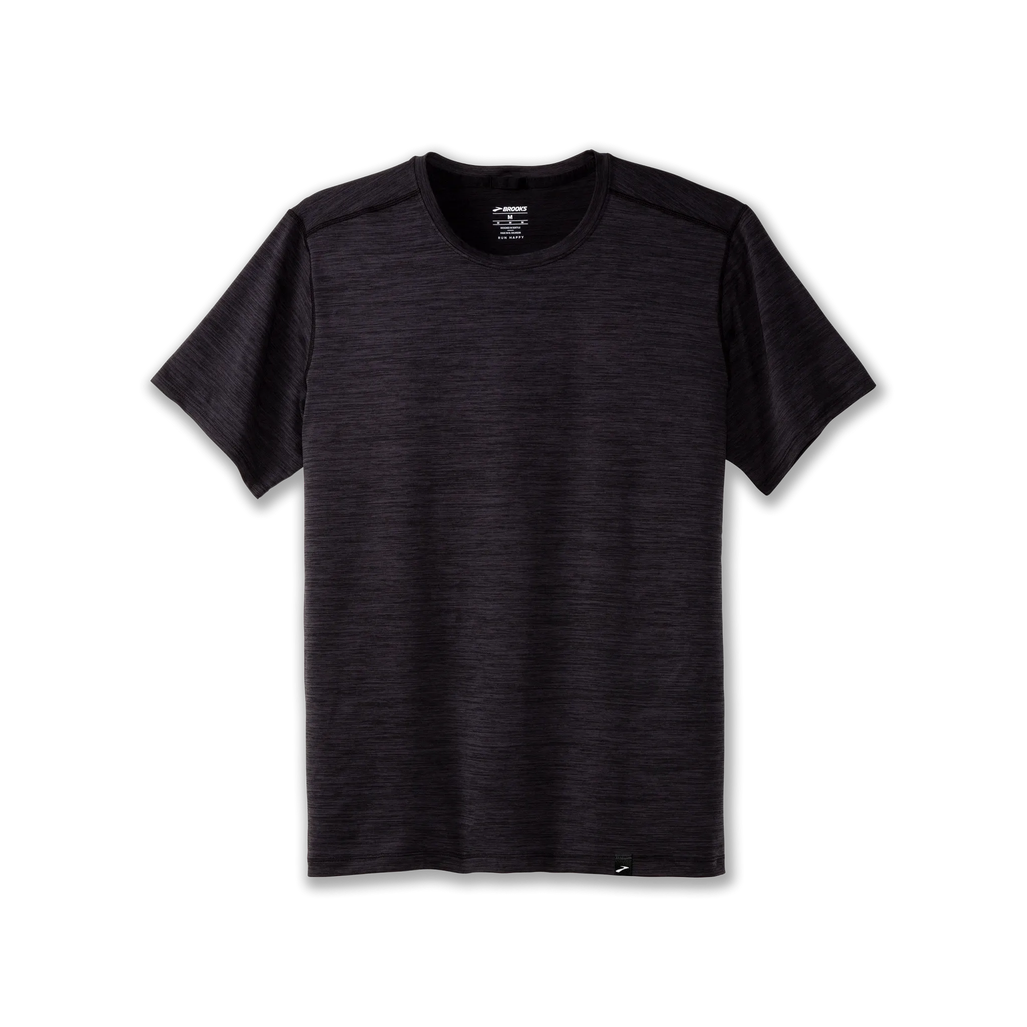 Brooks | Luxe Short Sleeve | Men's | Heather Deep Black