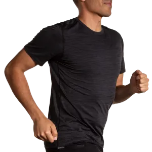 Brooks | Luxe Short Sleeve | Men's | Heather Deep Black