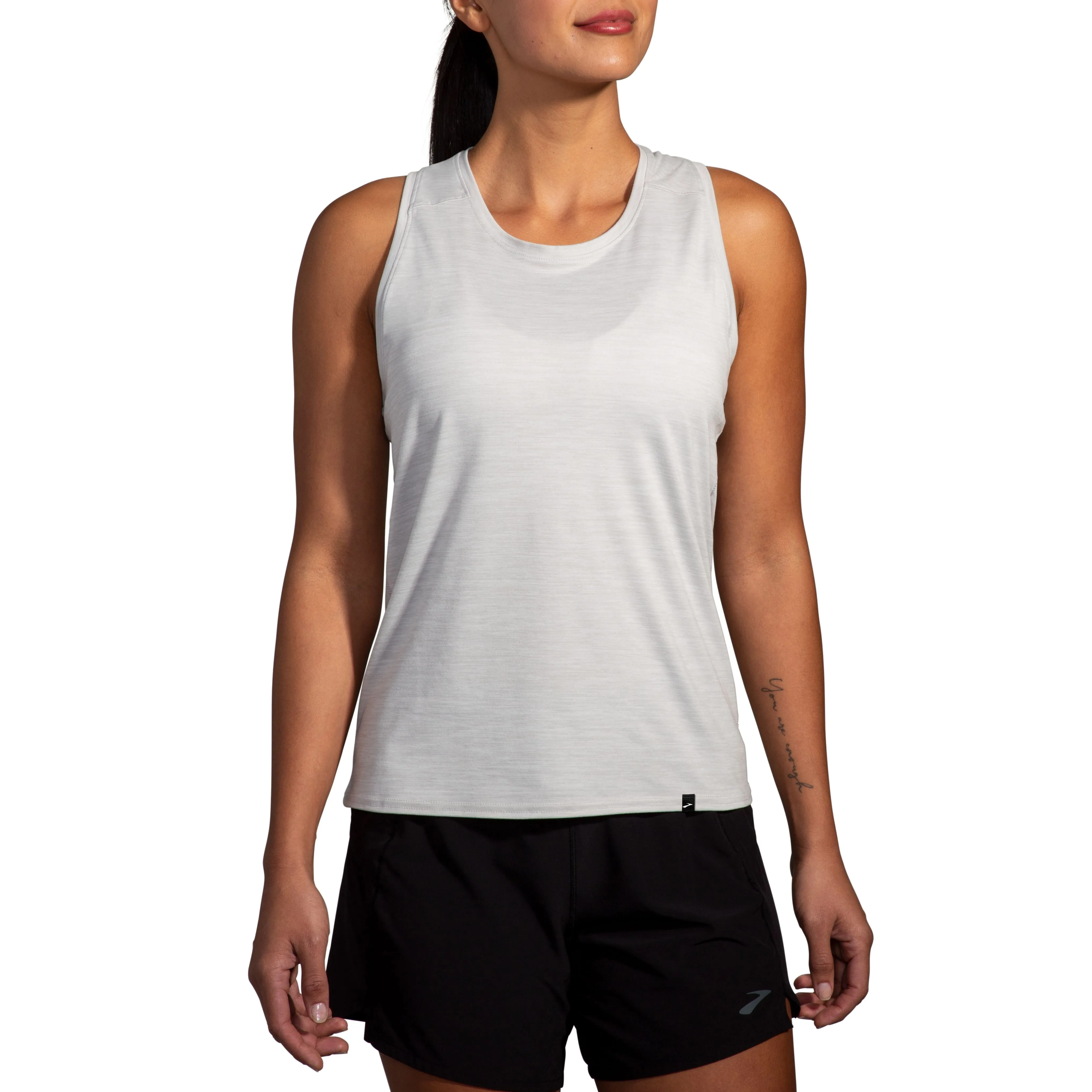 Brooks | Luxe Tank | Women's | Heather Lite Ash