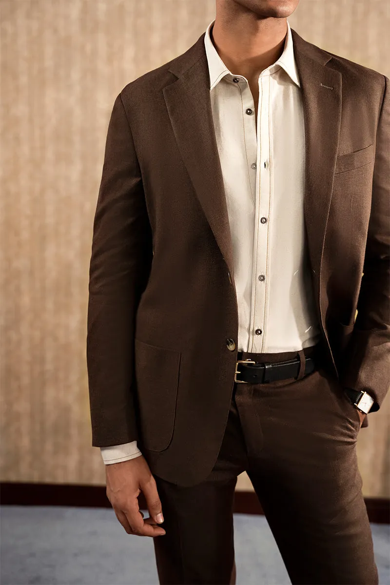 Brown linen Suit