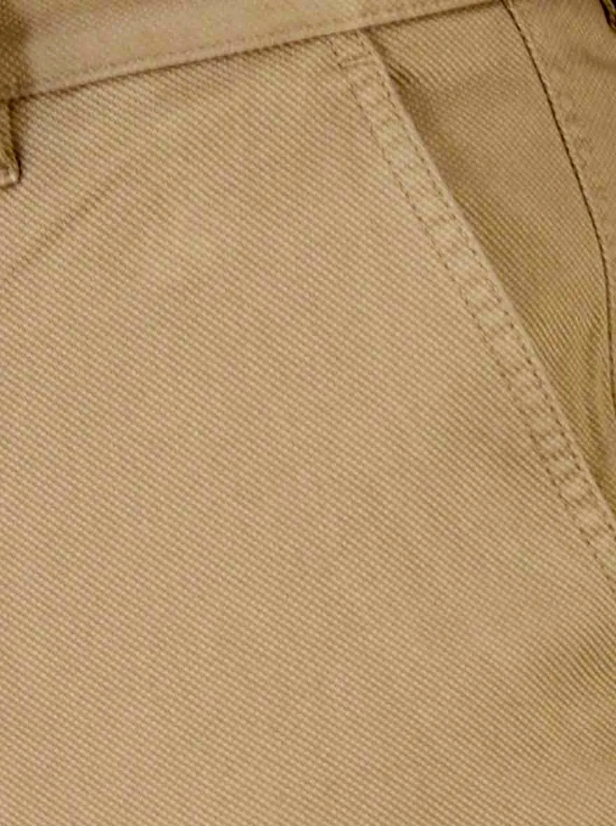 Camel Brown Self Textured Slim Fit Chinos | JadeBlue