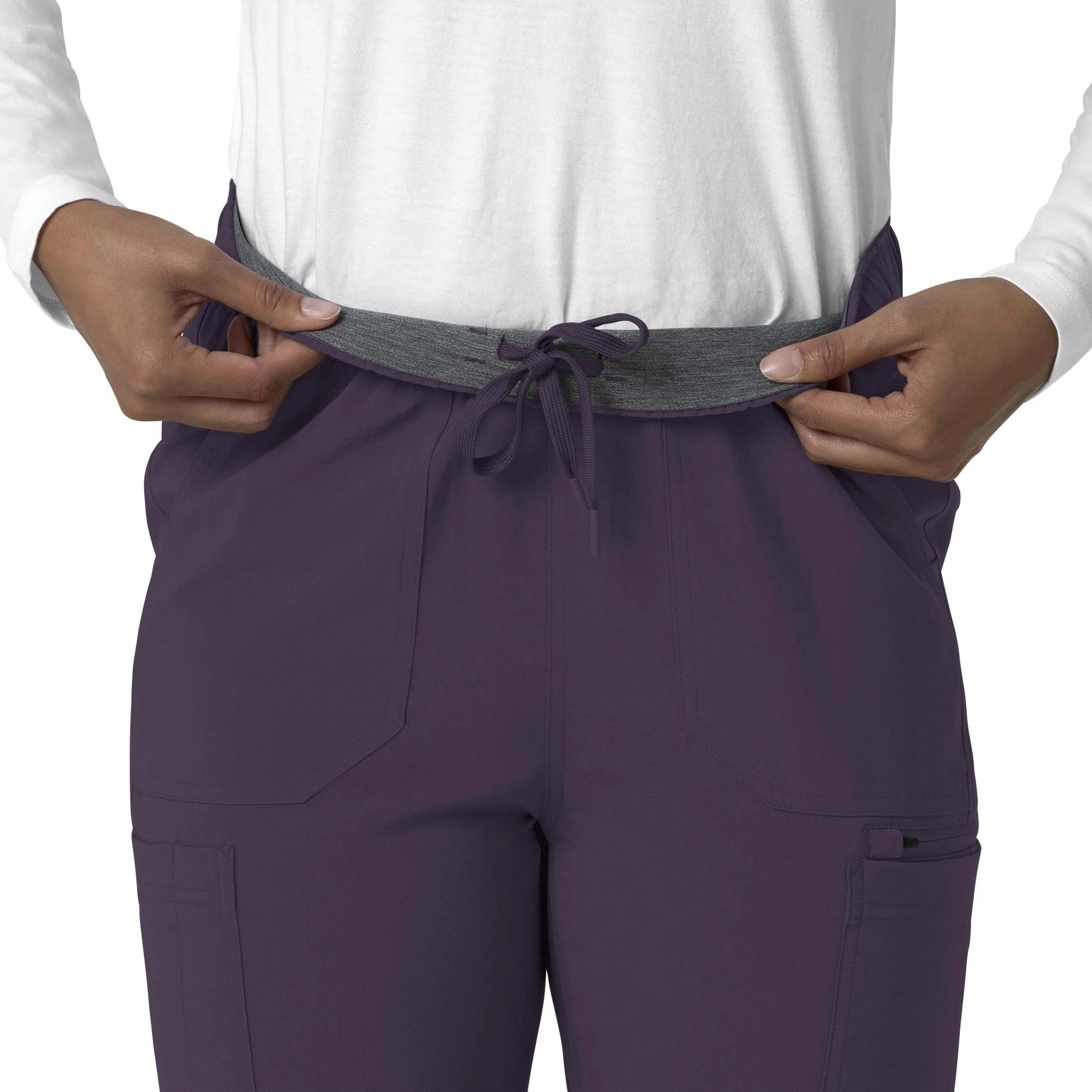 Carhartt Force Cross-Flex Women's Straight Leg Cargo Scrub Pant - Black Plum