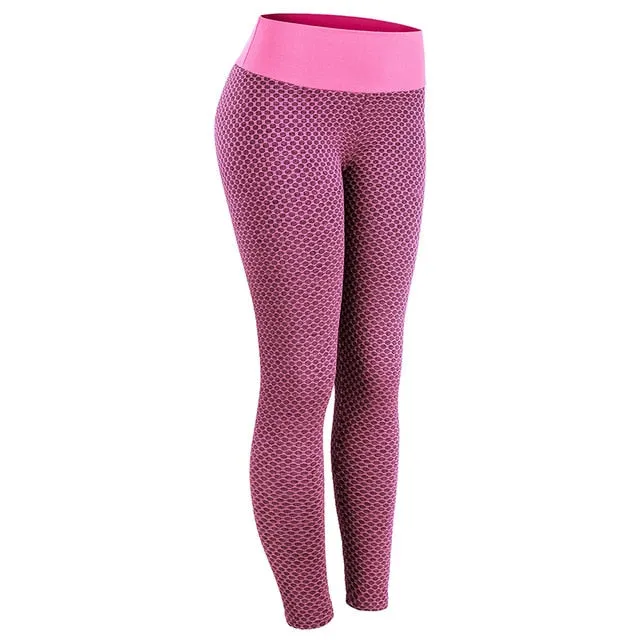 CHRLEISURE Grid Tights Yoga Pants (Spandex)