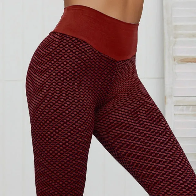 CHRLEISURE Grid Tights Yoga Pants (Spandex)