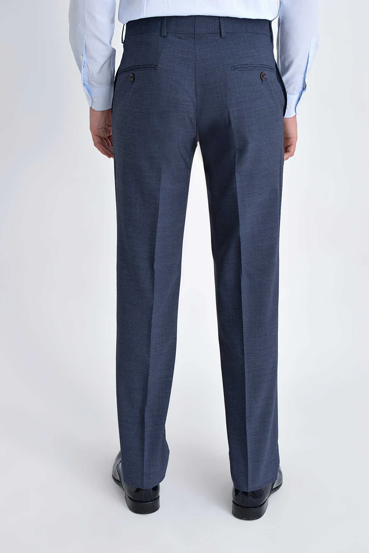 Dynamic Fit Side Pocket Low Waist Unpleated Wool Light Navy Dress Pants, Light Navy K.