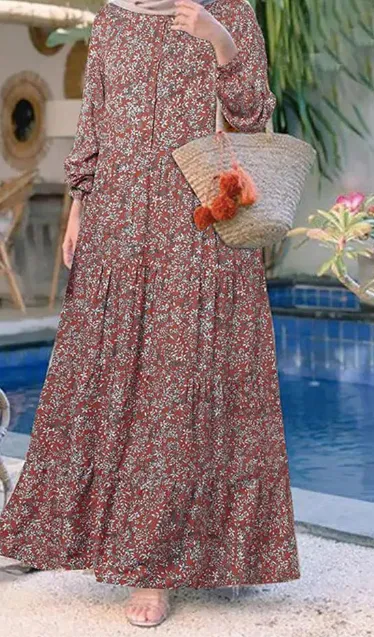 Floral Print Abaya (Modest style dress)