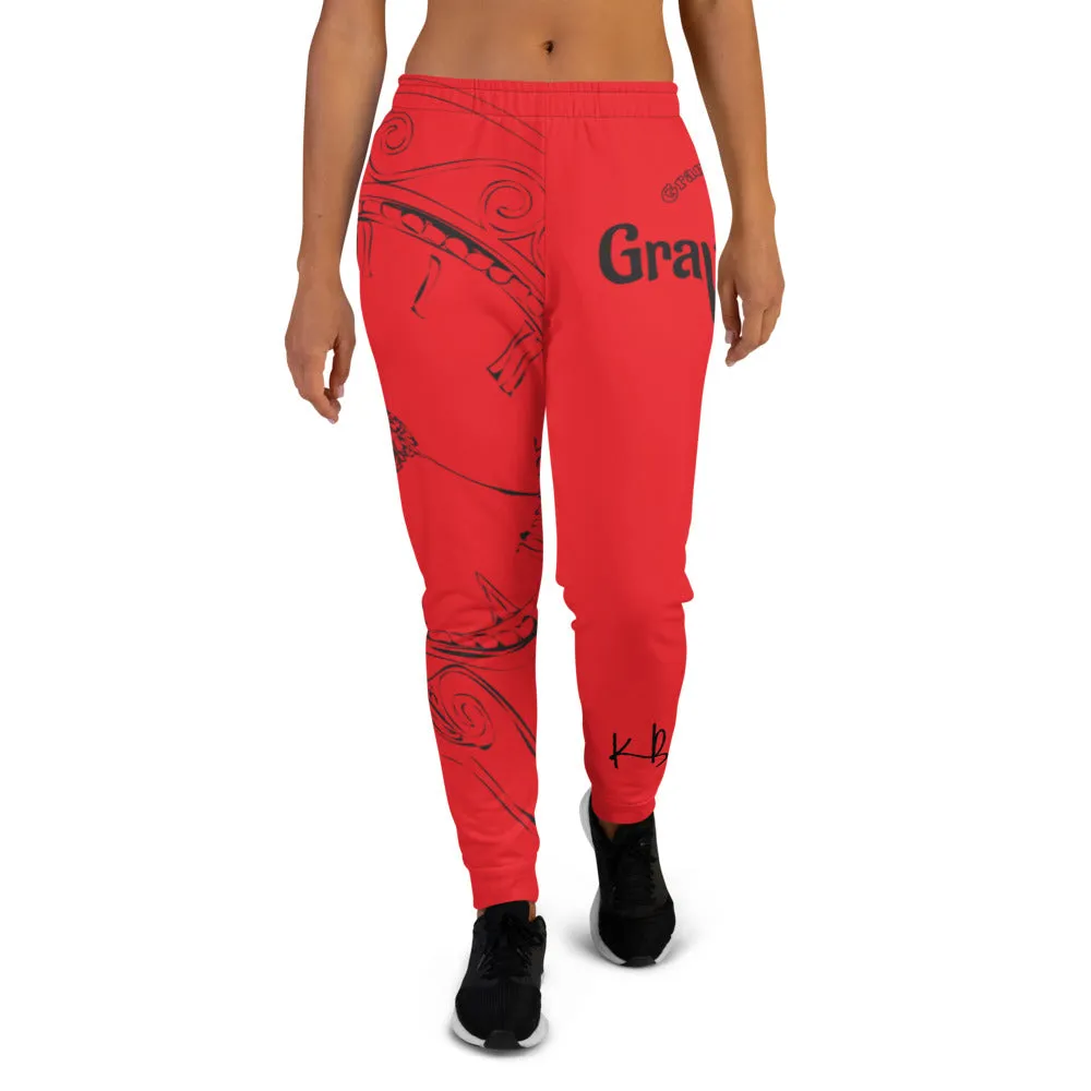 GDGD Women's Red Joggers – Soft Stretchy Fabric for Comfort and Flexibility in Activewear