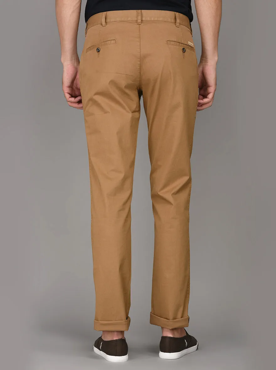 Greenfibre Brown Slim Fit Casual Trouser