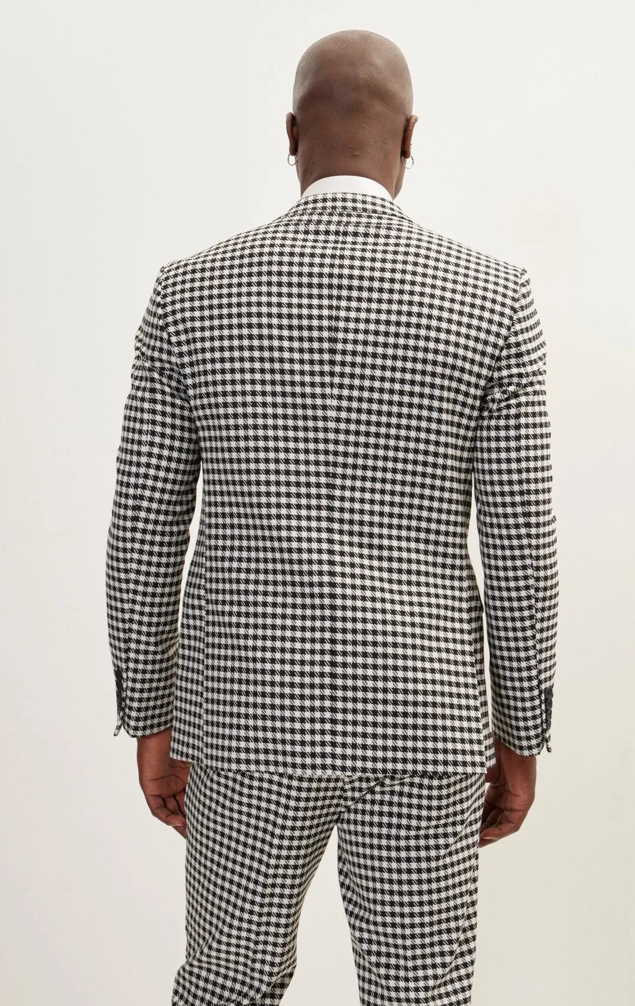 Houndstooth Weaving Peak Lapek Suit With Matching Pants