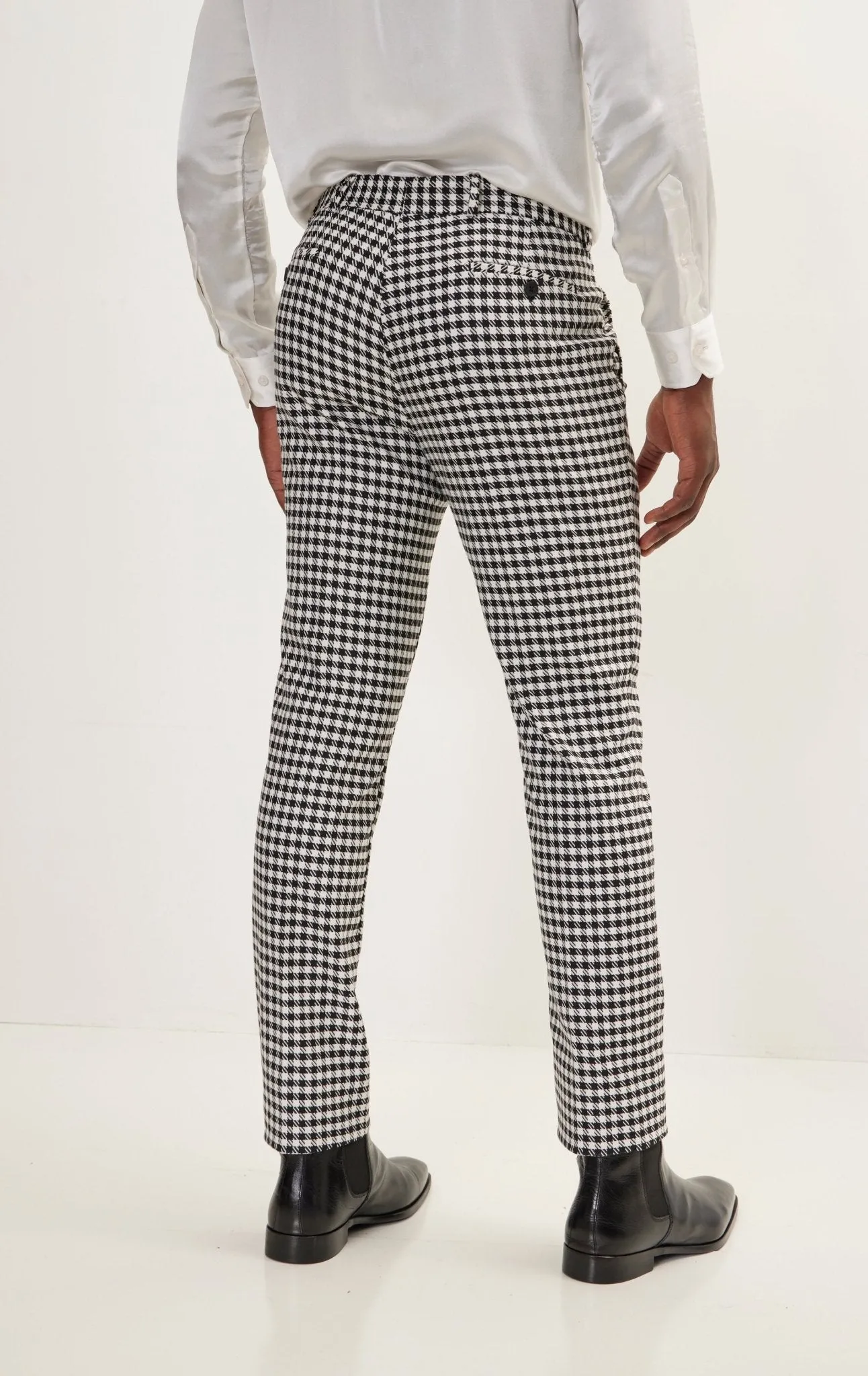 Houndstooth Weaving Peak Lapek Suit With Matching Pants