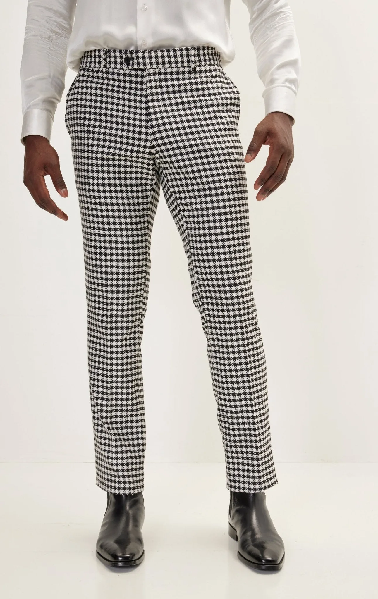 Houndstooth Weaving Peak Lapek Suit With Matching Pants