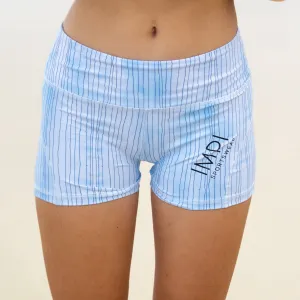 IMPI High Waist Running Short - Blue Pinstripe