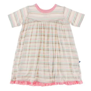 KicKee Pants Cupcake Stripe Classic S/S Swing Dress