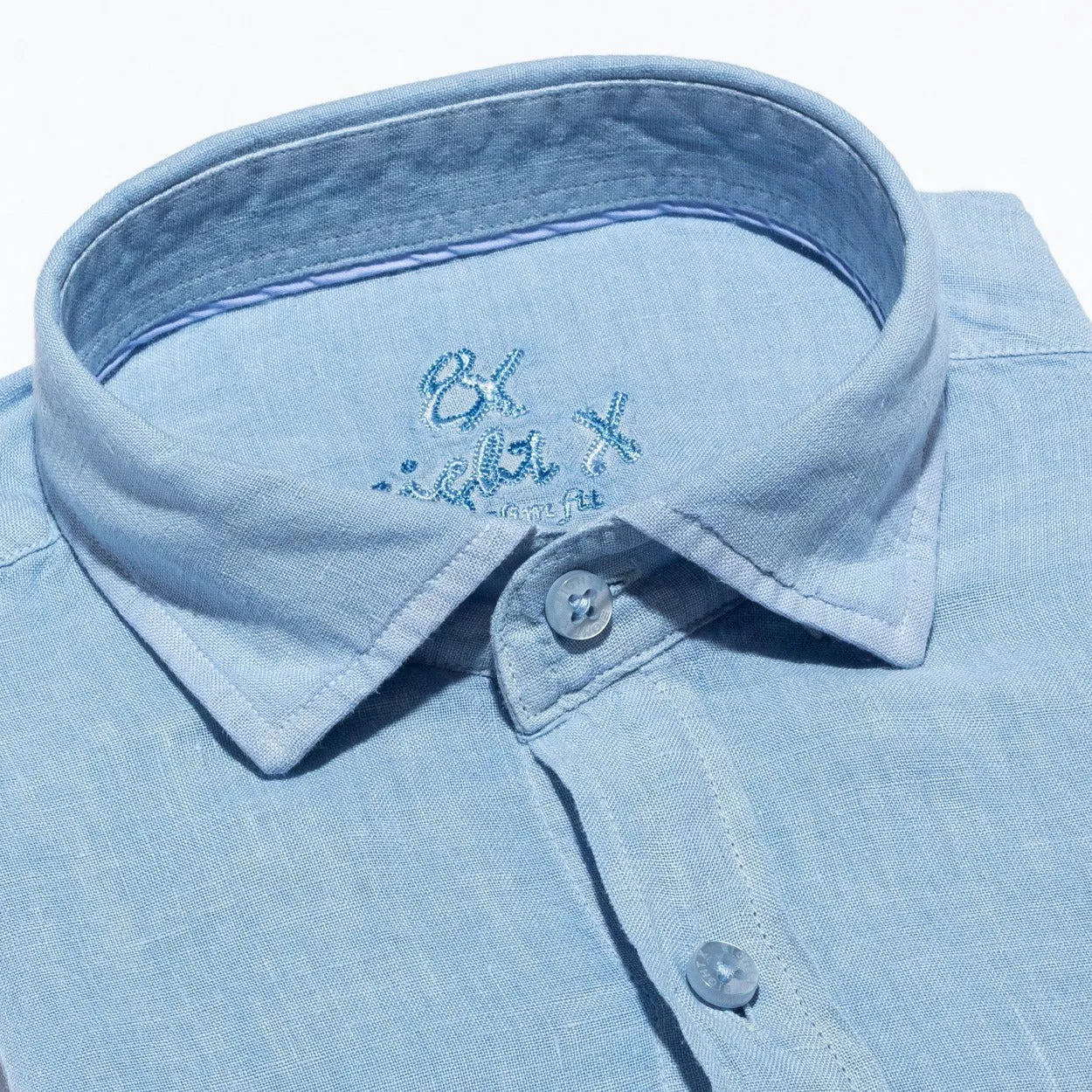 Linen Button Down Shirt - Light Blue