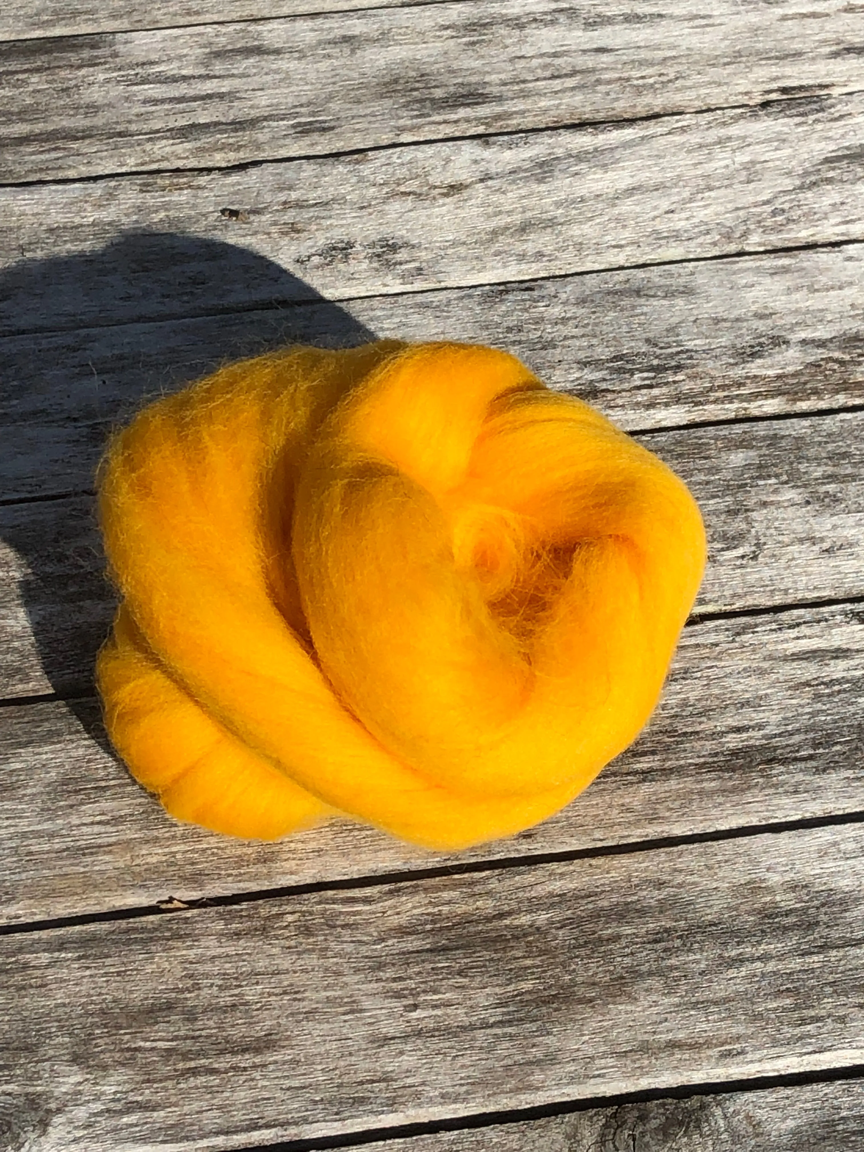 Luxurious Goldenrod Merino Wool Roving