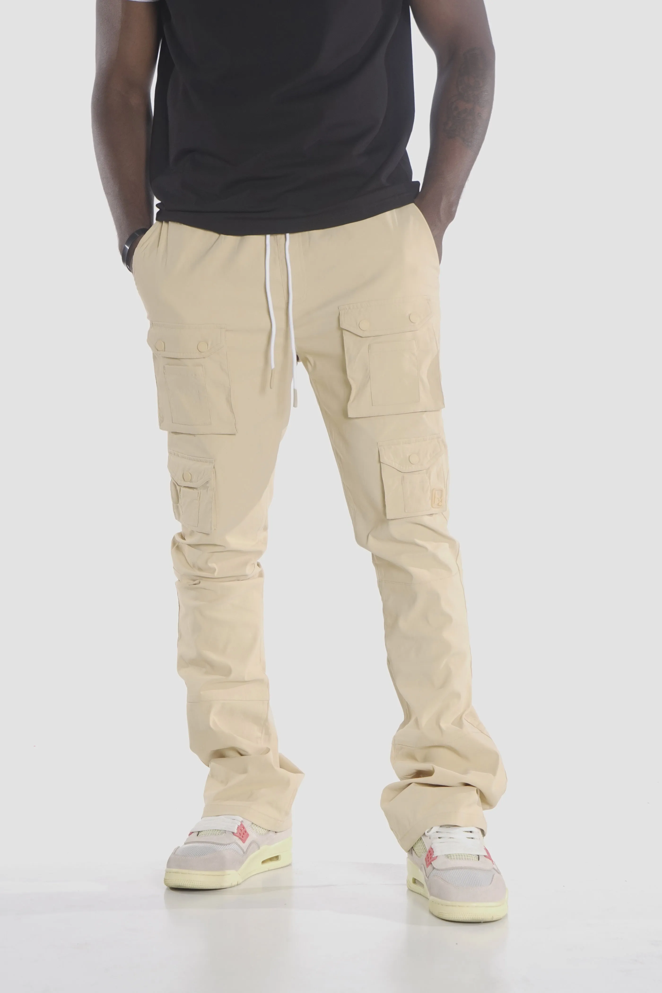 M1633 Colton 34” Stack Nylon/Spandex  Sweat Pants - Khaki