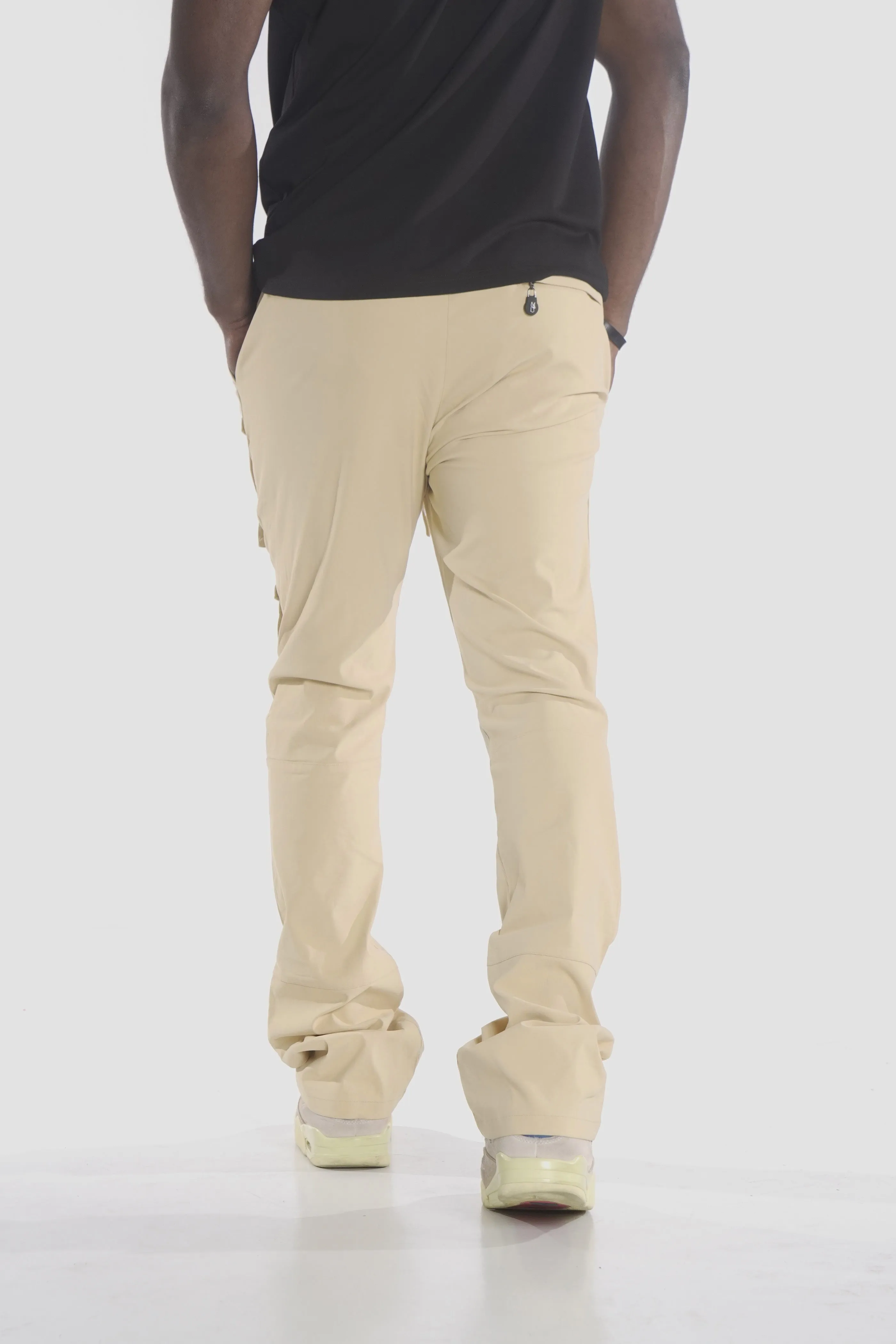 M1633 Colton 34” Stack Nylon/Spandex  Sweat Pants - Khaki