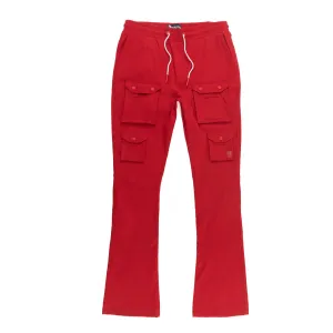 M1633 Colton 34” Stack Nylon/Spandex  Sweat Pants - Red