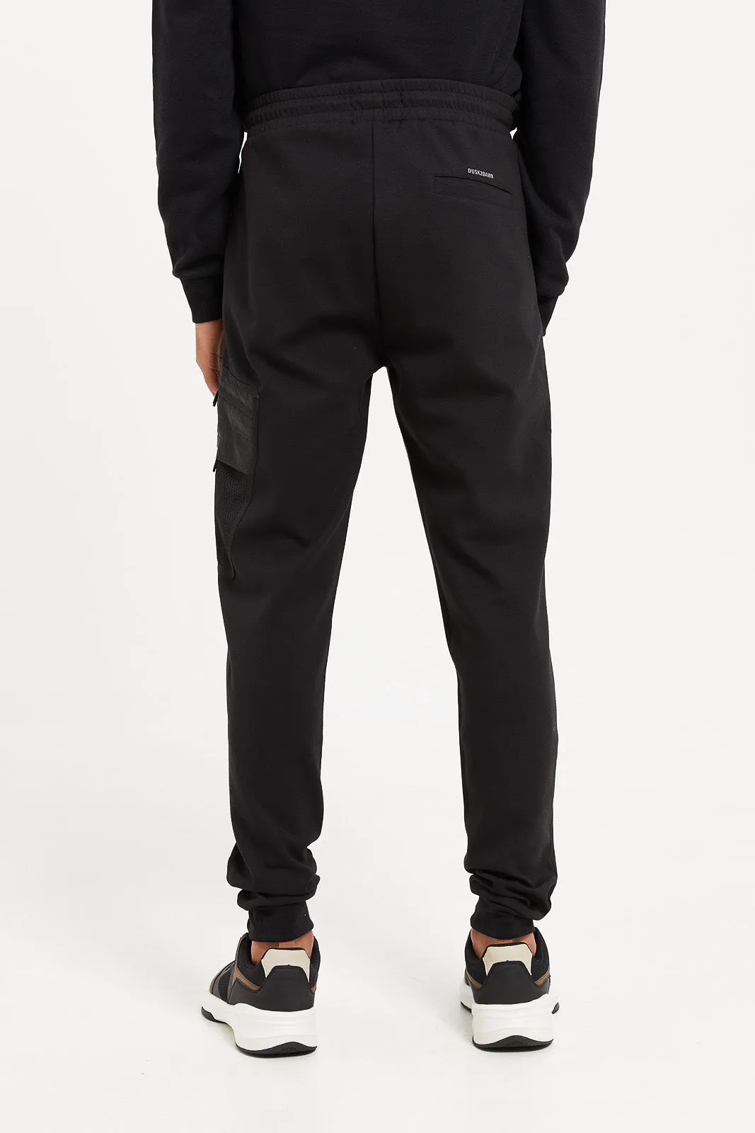 Men Black Jogger With Zipper Pockets