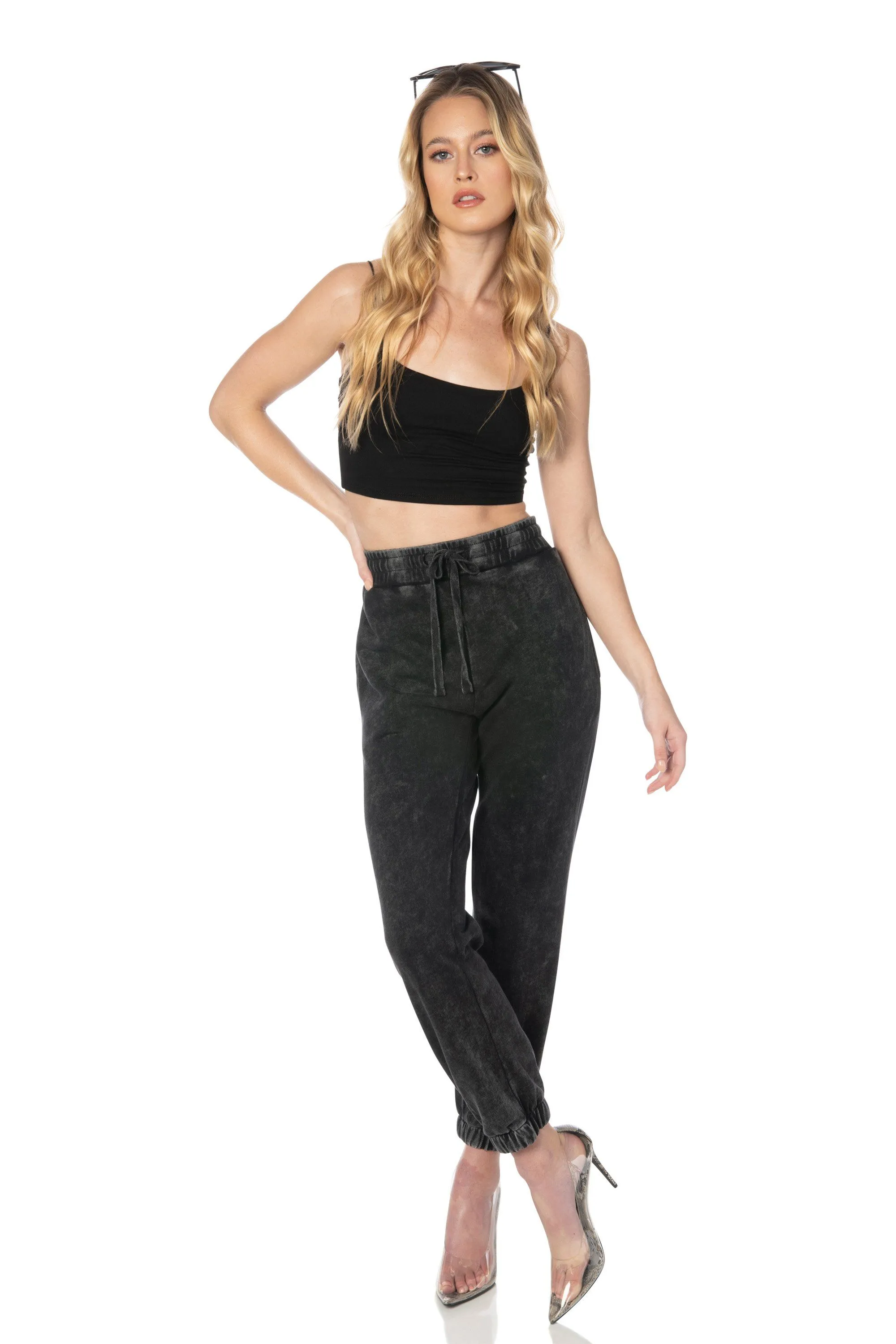 Mineral Washed Black Relaxed Fit Joggers - Hypeach Lounge