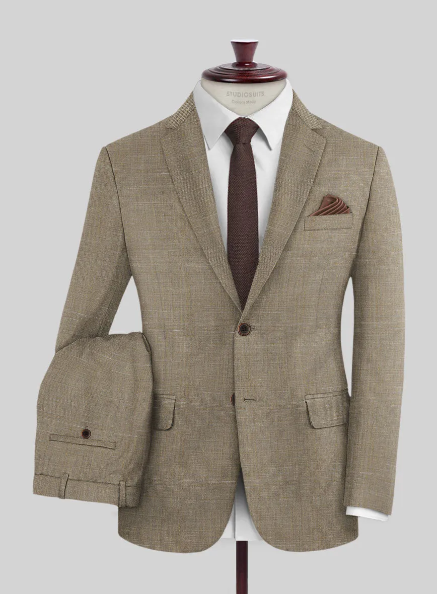 Napolean Ariel Nailhead Brown Wool Suit