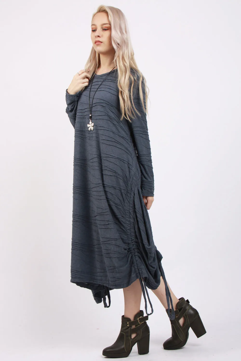 Oversized Pleated Style Classic Dress