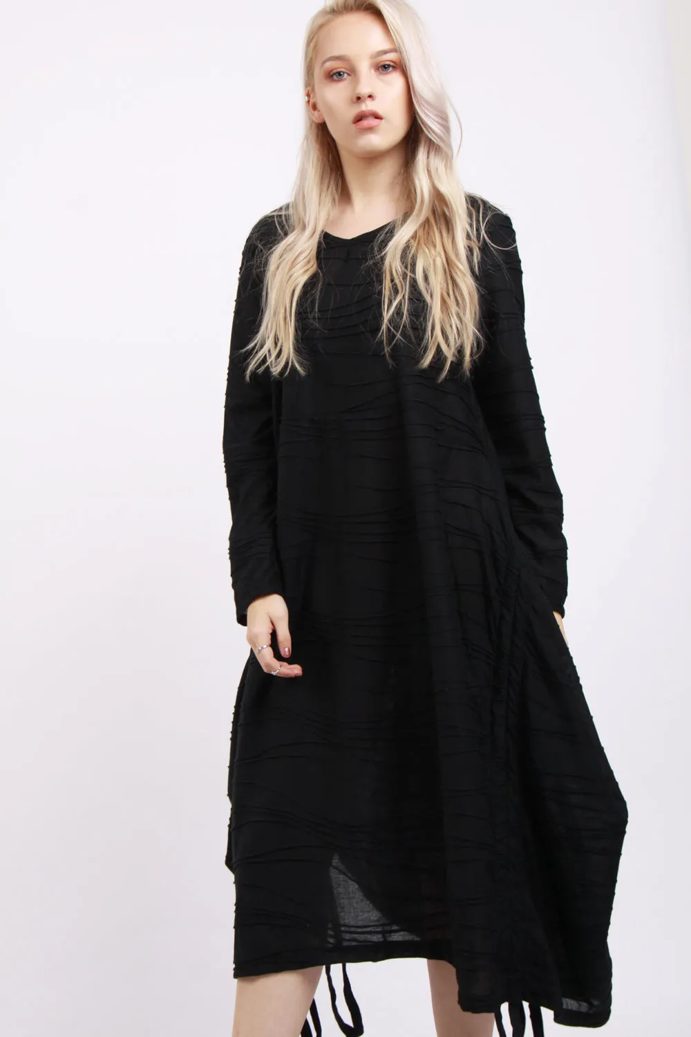 Oversized Pleated Style Classic Dress