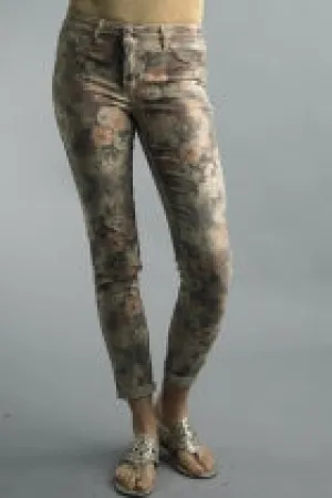 Reversible Khaki and Floral Pattern Pants