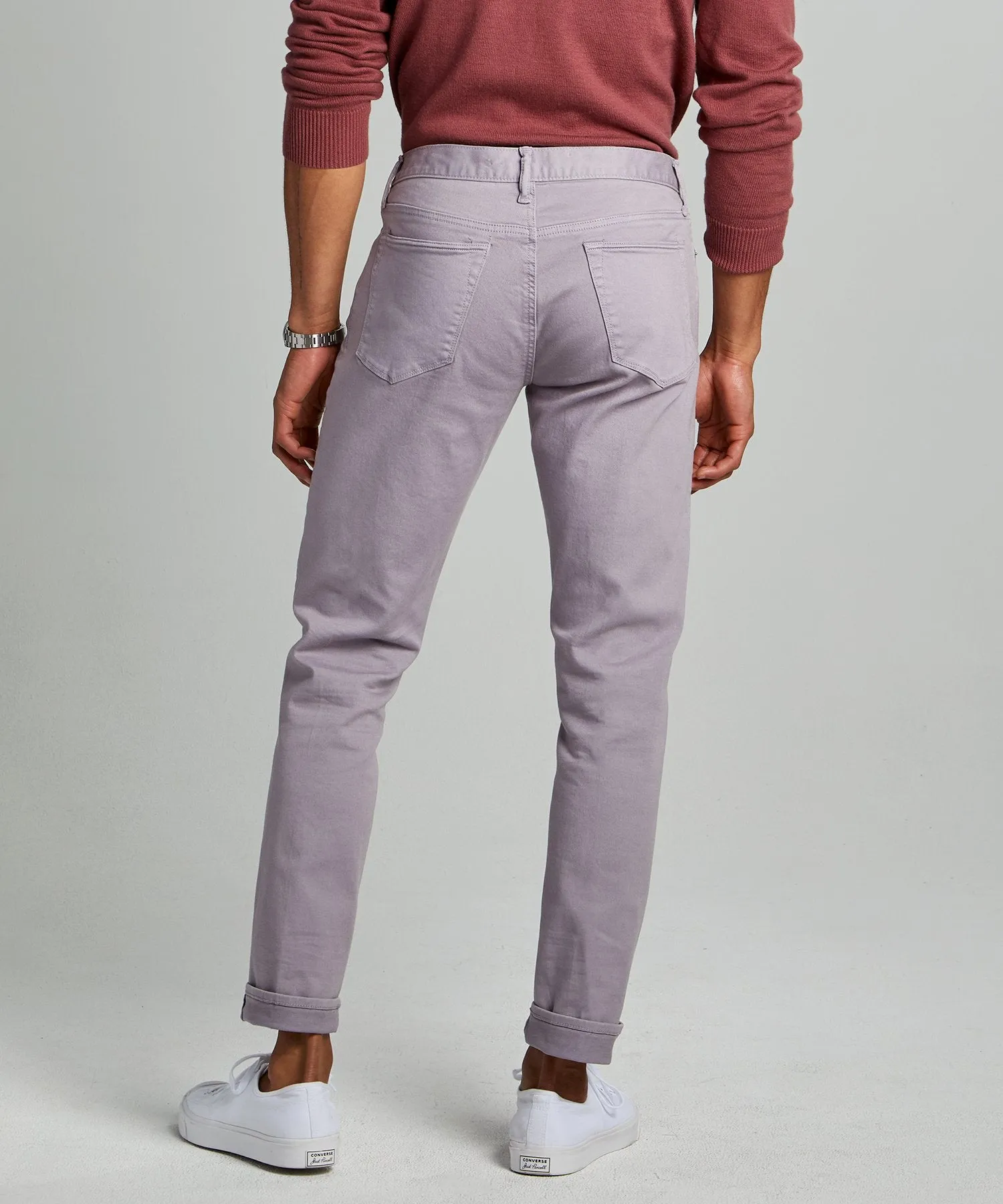 Slim Fit 5-Pocket Garment-Dyed Stretch Twill in Lavender