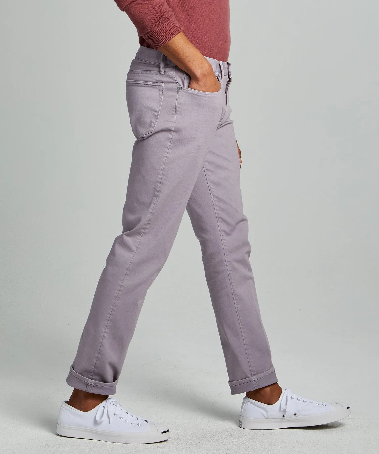 Slim Fit 5-Pocket Garment-Dyed Stretch Twill in Lavender