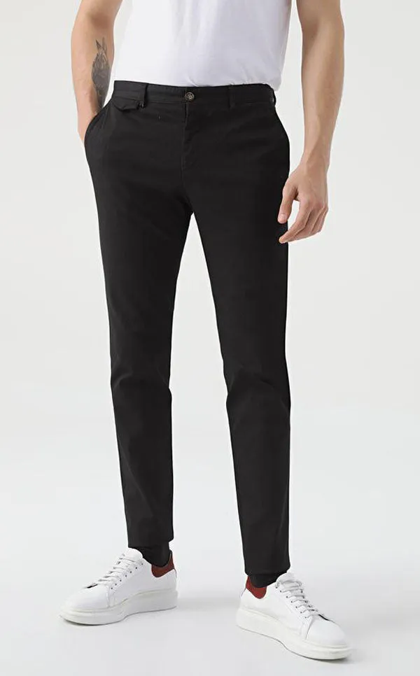 TWN Slim Fit Black Dobby Chino Pants