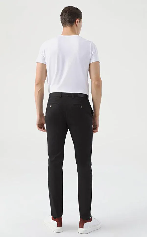 TWN Slim Fit Black Dobby Chino Pants