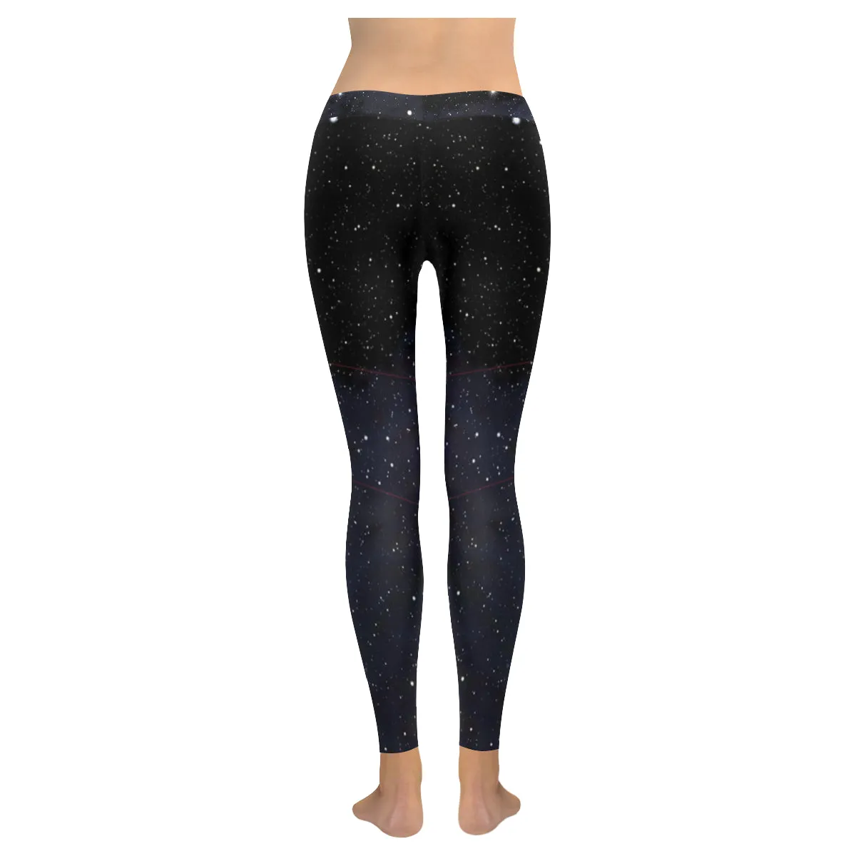 Unicorn constellation in deep space sky Women's Low Rise Leggings (Invisible Stitch)