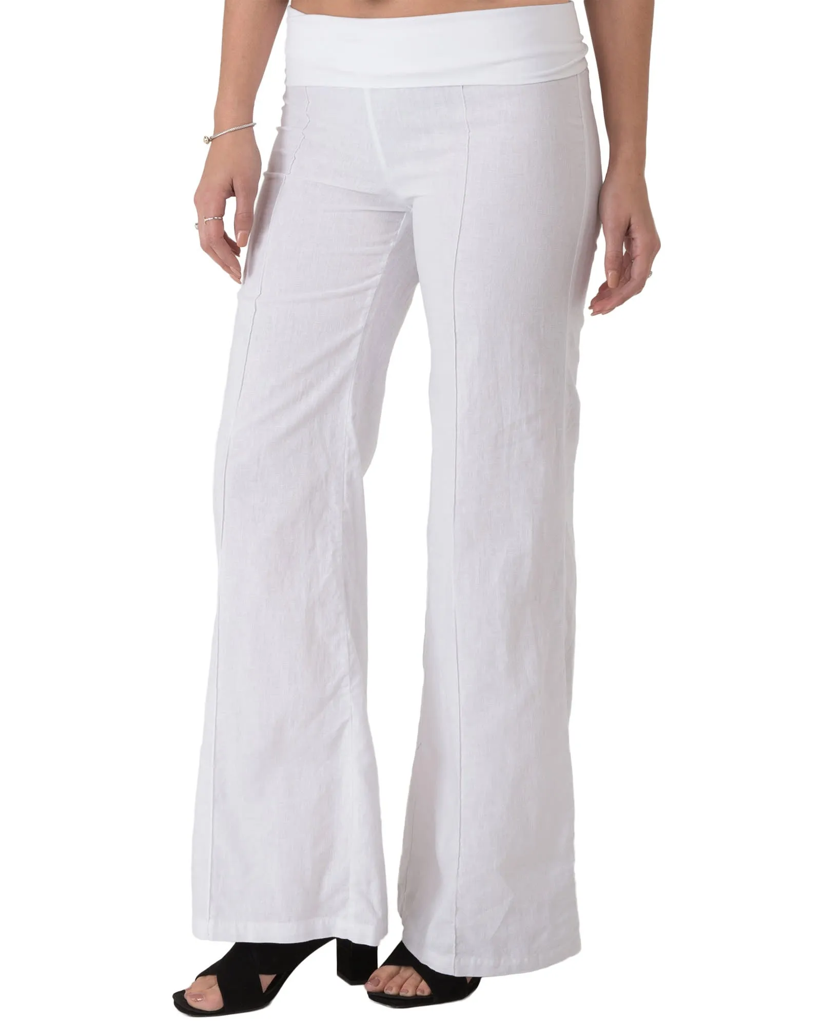 Wilma Wide Leg Yoga Pants | White