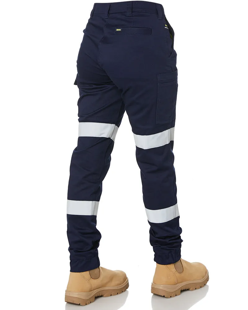 Women's Taped Cotton Cargo Cuffed Pants - Navy