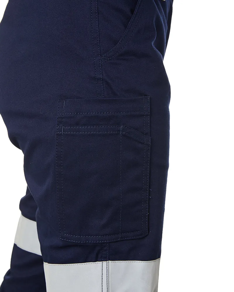 Women's Taped Cotton Cargo Cuffed Pants - Navy