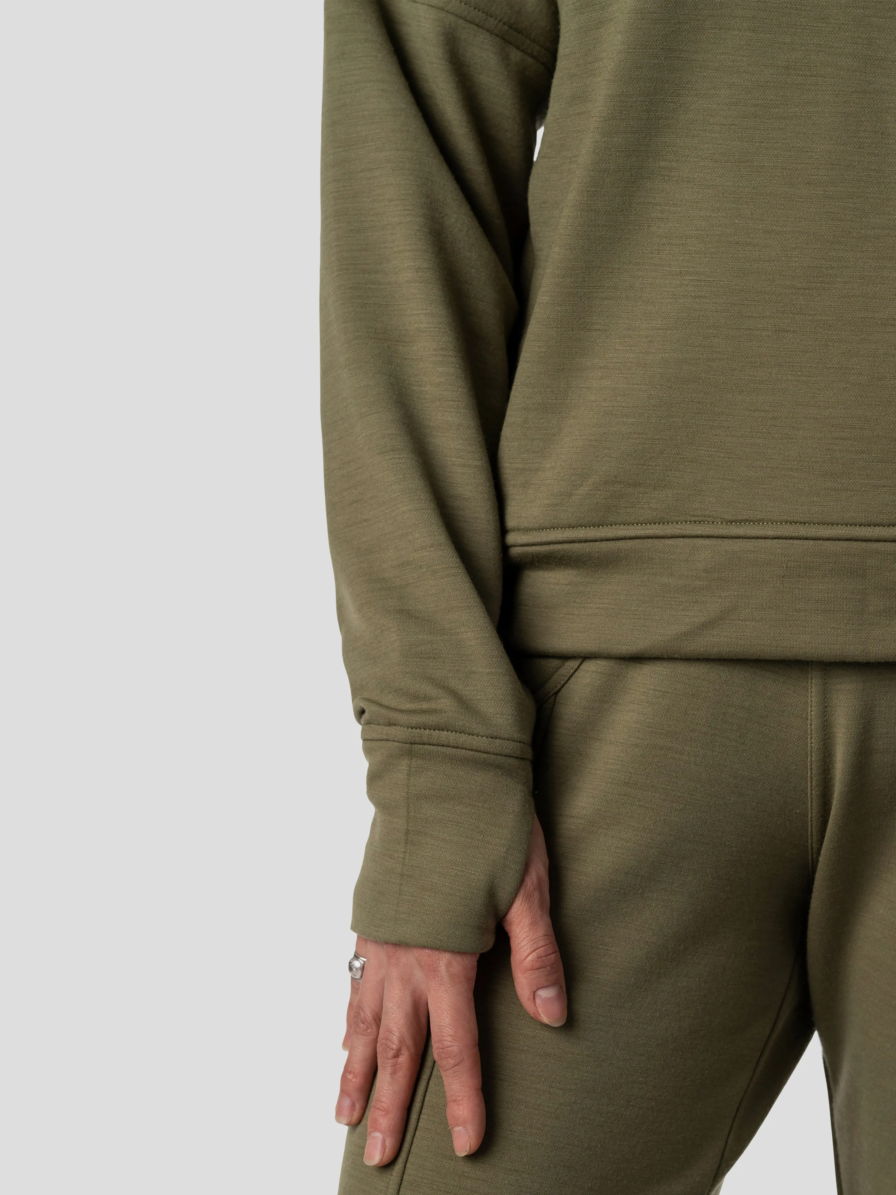 W's Barton Fleece Half Zip - Military Green